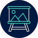 Canvas Stand Neon Glow Icon