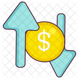 Capital Flow Icon - Download in Colored Outline Style