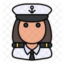 Capitan Mujer Profesional Icono