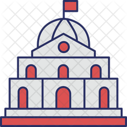 Capitol Building Icon - Download In Colored Outline Style