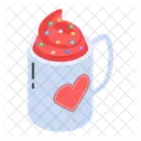 Cappuccino Valentine Coffee Heart Cup Icon