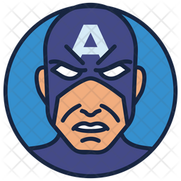 Captain America Icon - Download in Colored Outline Style