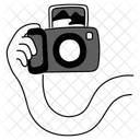 Black Monochrome Take A Photoshoot Illustration Capturing Moments Photography Session Icon