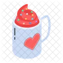 Capuchino Cafe De San Valentin Taza De Corazon Icono