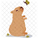 Capybara Butterfly Animal Icon