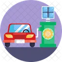 Solar Energy Car Charging Icon