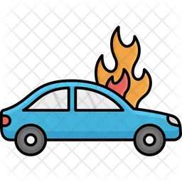 Car Accident Flame  Icon