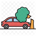 Car Accident With Tree  Icon
