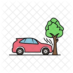 Car Accident With Tree  Icon