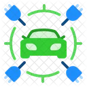 Car And Electric Plug  Icon