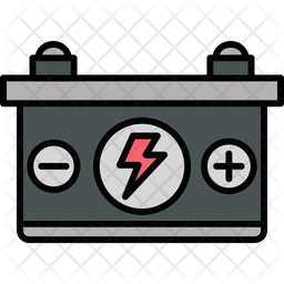 Car Battery Icon - Download in Colored Outline Style