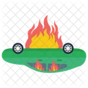 車が燃える  アイコン