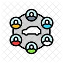 Carpooling Car Share Icon