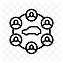 Carpooling Car Share Icon