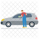 Car Cleaning Service Station Auto Repairman Icon