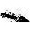 Car Crash Car Hit Rock Crash Icon