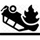 Car Fire Accident Car Crash Burn Icon