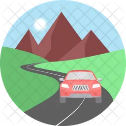 Car in hills  Icon