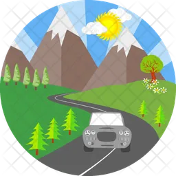 Car in mountains  Icon