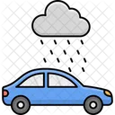 Car In Rain Journey In Raining Automobile Icon