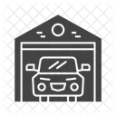 Car Infront Of Garage  Icon