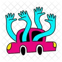 Vibrant Go By Car Illustration Road Trip Car Journey Icon