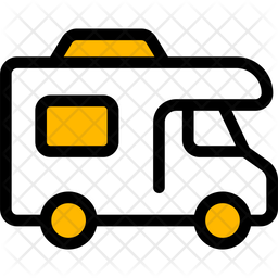 Car motorhome Icon - Download in Colored Outline Style