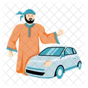 Car Owner Arab Person Muslim Man Icône