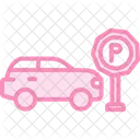 Car Parking Duotone Line Icon Icon