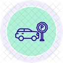 Car Parking Color Circle Icon Icon