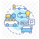 Car Rental Travel Service Vehicle 아이콘