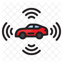 Car Sensor Icon - Download in Colored Outline Style