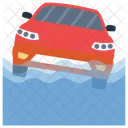 Car Sinking Car Drowning Car Under Water Icon