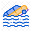 Accident Car Sea Icon