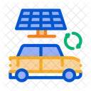 Electro Car Solar Icon