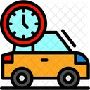 Car With Clock  Icon