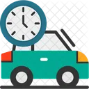 Car With Clock Time Limited Parking Parking Time Restriction Icon