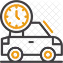 Car With Clock  Icon