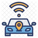 GPS가 활성화된 자동차  아이콘