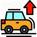 Car With Up Arrow Vehicle Pointing Up Car Direction Symbol Icon