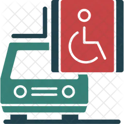 Car With Wheelchair Symbol  Icon