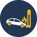 Car Wreck And Flame Accident Automobile Icon