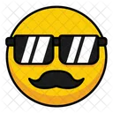 Cara De Bigote Con Gafas De Sol Icono