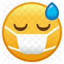 Cara con mascarilla medica  Icono