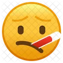 Cara con termómetro  Icono