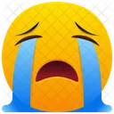 Cara Chorando Alto Emoji Emocao Ícone