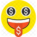 Emoji de cara de dólar  Icono