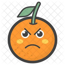 Cara laranja triste Emoji Ícone