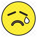 Emoji Desgarrado Cara De Lagrima Emoticon Icono