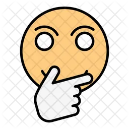 Cara pensante Emoji Icono